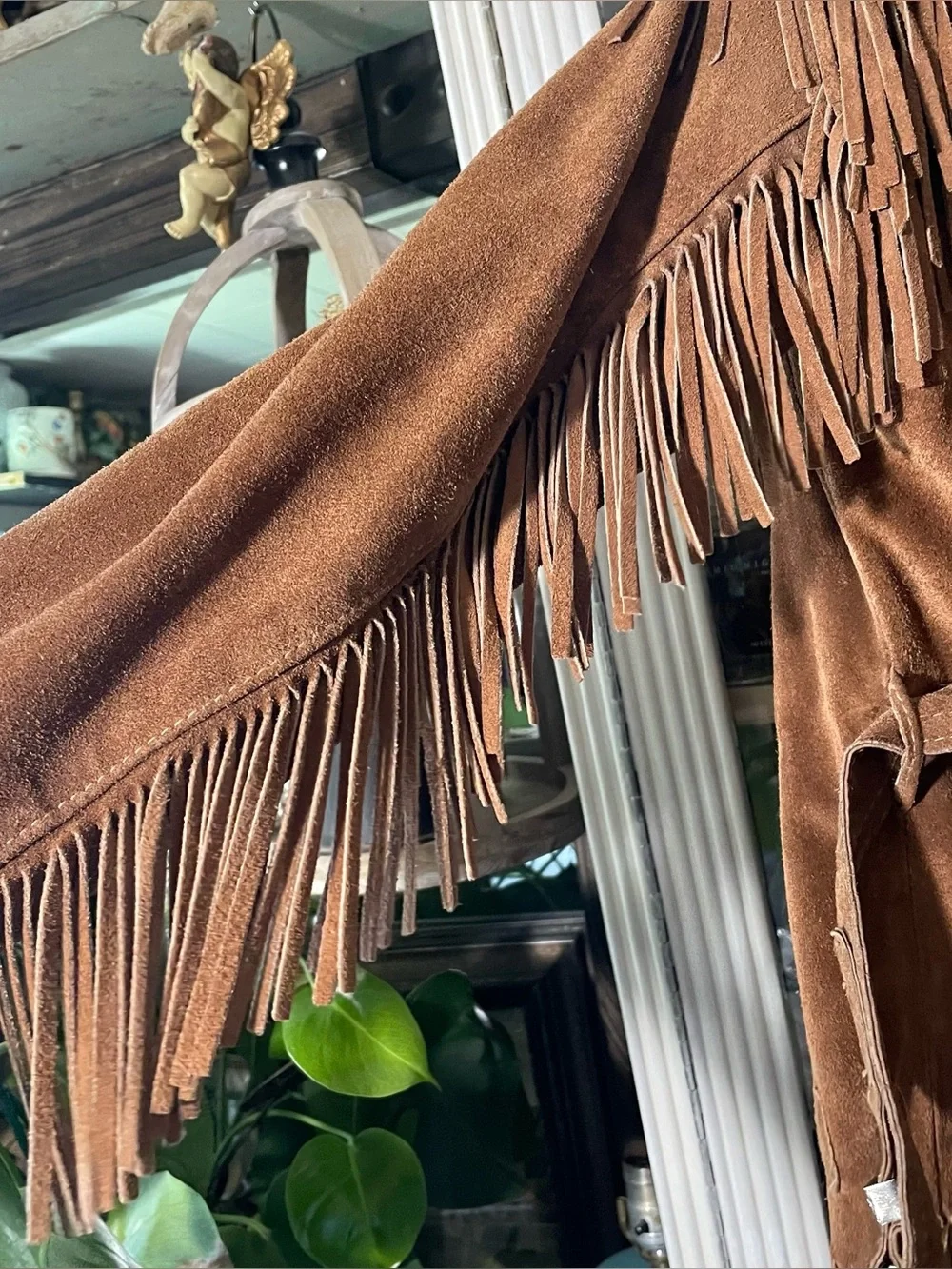 Winlit vintage 1960’s brown fringe suede leather jacket M - Picture 7 of 15